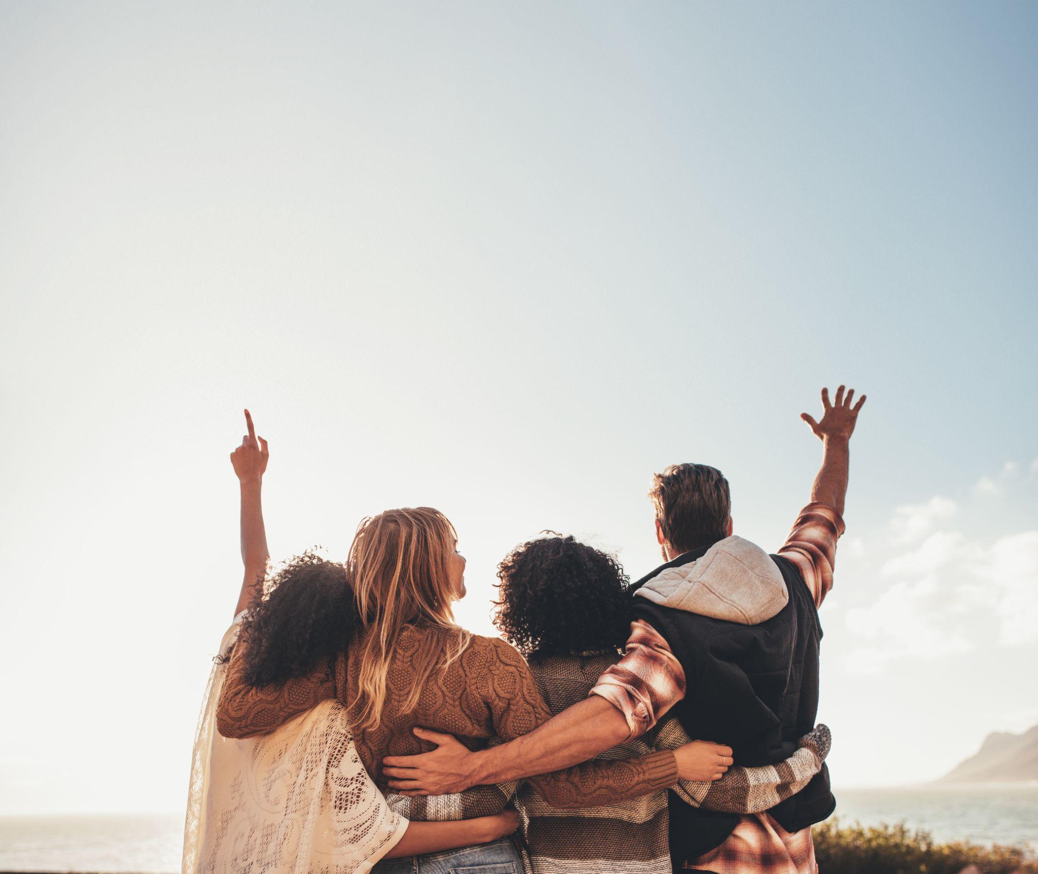 Group of friends enjoying on vacation