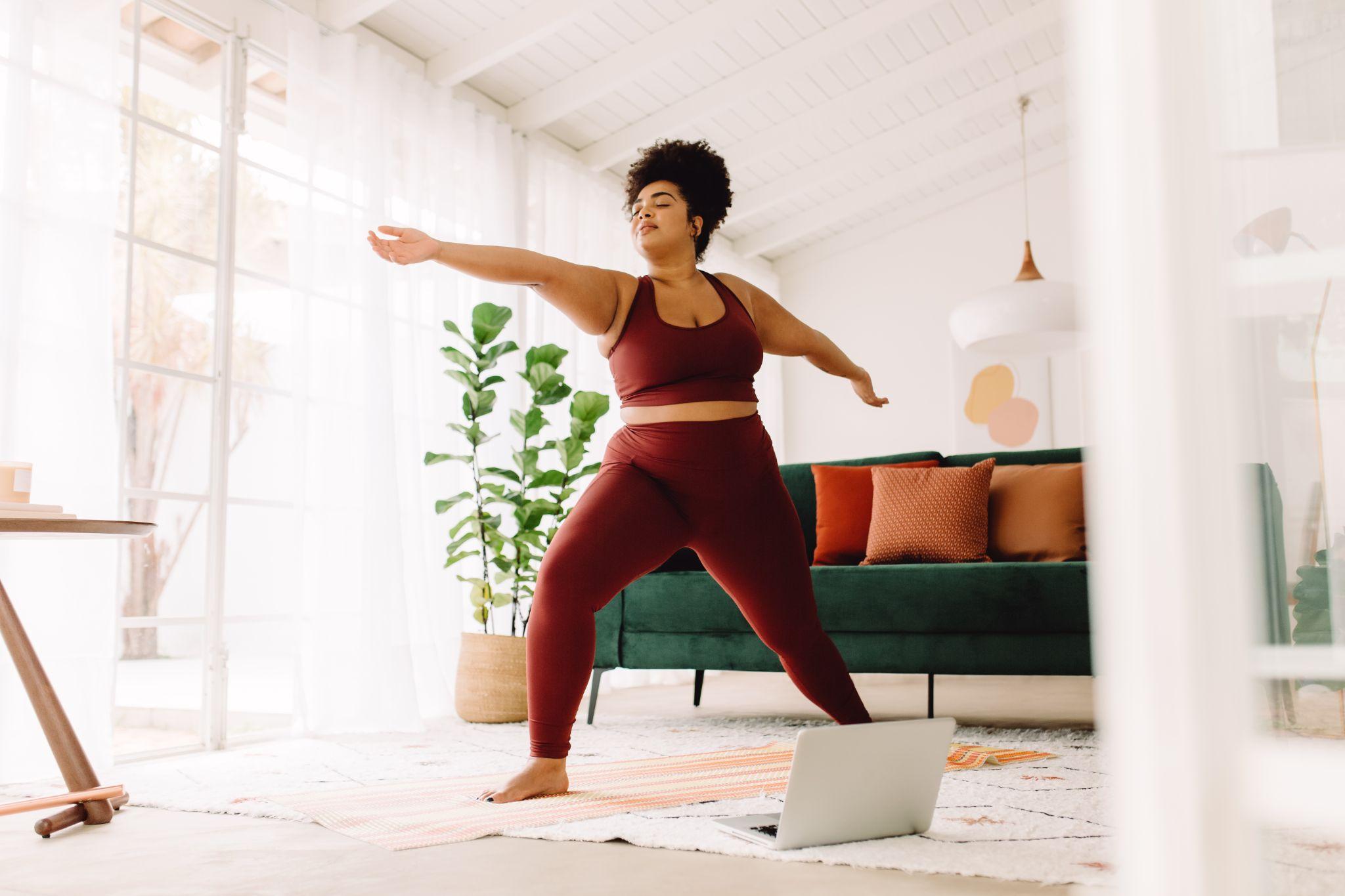 Fitness woman doing workout at home