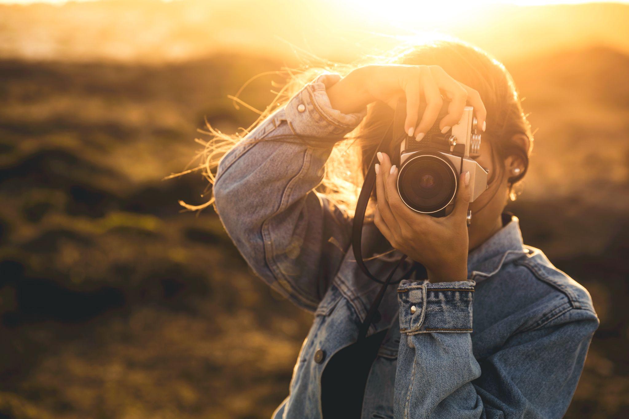 Woman Taking Picture Outdoors