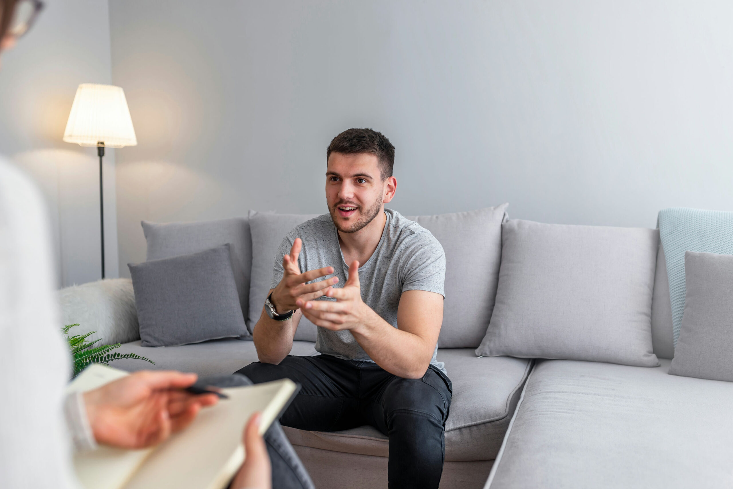man in therapy for addiction treatment in Cleveland, Ohio